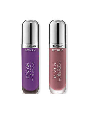 2-Pack NEW Revlon Ultra HD Metallic Liquid Lipcolor Lipstick Glam Dazzle SEALED